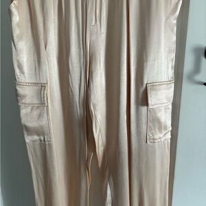 Elegant Cream Satin Pants